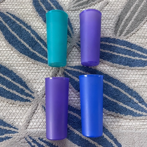 Vintage Tupperware Jewel Tone 6.5in Stackable Tumbler Cup Set - Picture 2 of 4